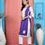 Purple embroidered silk straight cut kurta