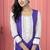 Purple embroidered silk straight cut kurta