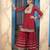 Maroon embroidered georgette straight cut kurta
