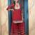 Maroon embroidered georgette straight cut kurta