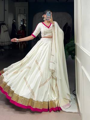 Navratri White Lehenga choli set 1