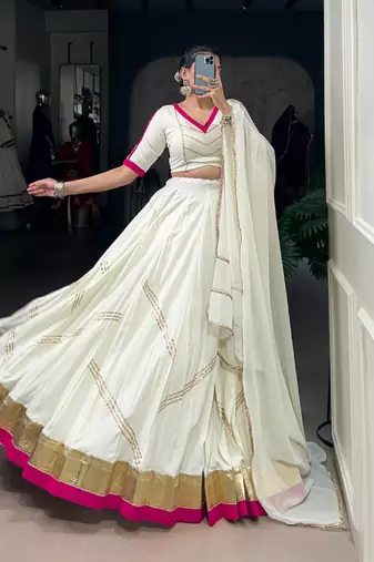 Navratri White Lehenga choli set