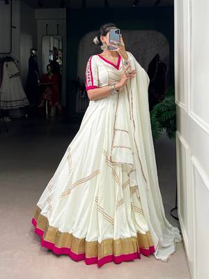 Navratri White Lehenga choli set 2