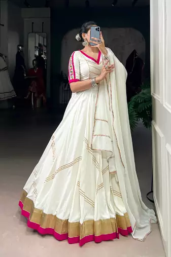 Navratri White Lehenga choli set