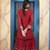Maroon embroidered georgette straight cut kurta