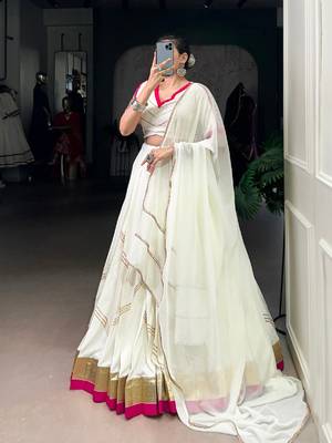 Navratri White Lehenga choli set 3
