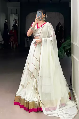 Navratri White Lehenga choli set