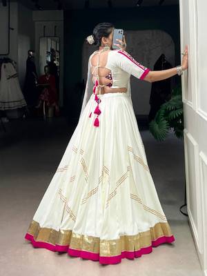 Navratri White Lehenga choli set 4