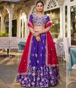 Purple Vichitra Silk Lehenga Choli 