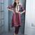 Maroon embroidered silk a line kurta