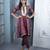 Maroon embroidered silk a line kurta