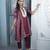 Maroon embroidered silk a line kurta