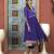 Purple embroidered georgette a line kurta