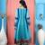 Blue embroidered georgette asymmetrical kurta