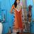 Brown embroidered georgette anarkali kurta