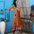 Brown embroidered georgette anarkali kurta