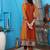 Brown embroidered georgette anarkali kurta
