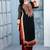 Black embroidered georgette straight cut kurta