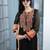 Black embroidered georgette straight cut kurta