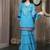 Blue embroidered georgette straight cut kurta