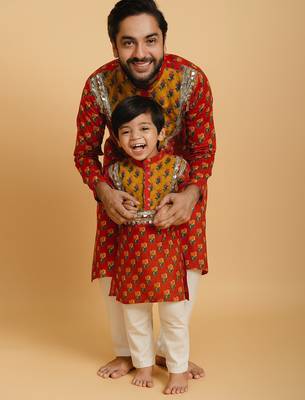 Father & Son duo Kurtas set for Garba. 1