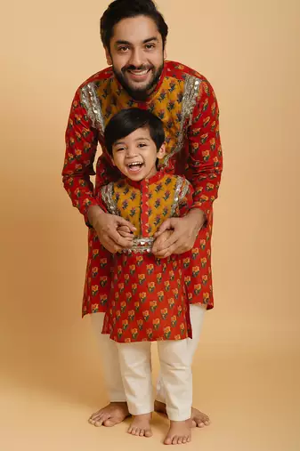 Father & Son duo Kurtas set for Garba. 