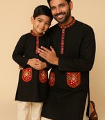 Navratri Father & son Duo Kurtas set with Mirror Work 