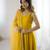 Yellow Silk Chanderi Fabric Fully Flair Anarkali Kurti With Pant Dupatta Set