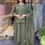 Mehendi chanderi silk heavy thread embroidery work kurta pant set