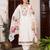 Off white chanderi silk heavy thread embroidery work with printed dupatta kurta pant set