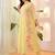 Yellow parampara silk heavy thread embroidery work kurta pant set