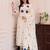 Cream rayon slub heavy thread embroidery work kurta pant set