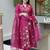 Rani pink chanderi silk heavy thread embroidery work kurta pant set