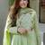 Pista green chanderi silk heavy thread embroidery work kurta pant set