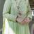 Pista green chanderi silk heavy thread embroidery work kurta pant set