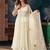 Cream vichitra silk heavy thread embroidery work on sleeve kurta pant set