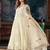 Cream vichitra silk heavy thread embroidery work on sleeve kurta pant set