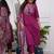 Purple rayon printed kurta pant set