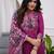 Purple rayon printed kurta pant set