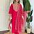 Rani pink viscose blend heavy thread embroidery work with printed dupatta kurta pant set