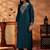 Teal blue vichitra heavy thread embroidery work kurta pant set