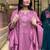 Pink cotton heavy thread embroidery work kurta pant set