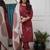 Maroon pure silk heavy thread embroidery work with printed dupatta kurta pant set