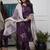 Wine pure silk heavy thread embroidery work with printed dupatta kurta pant set