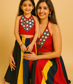 Navratri Mother & Daughter outfit with mirror work.