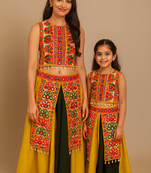 Mother Daughter Mirror Embroidered Garba Outfit