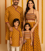 Navratri Family Combo Outfits with Shell Embellishments.