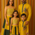 Navratri Family Combo – Mustard Printed Set with floral Motifs