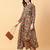 Green printed cotton long-kurtis