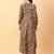 Green printed cotton long-kurtis